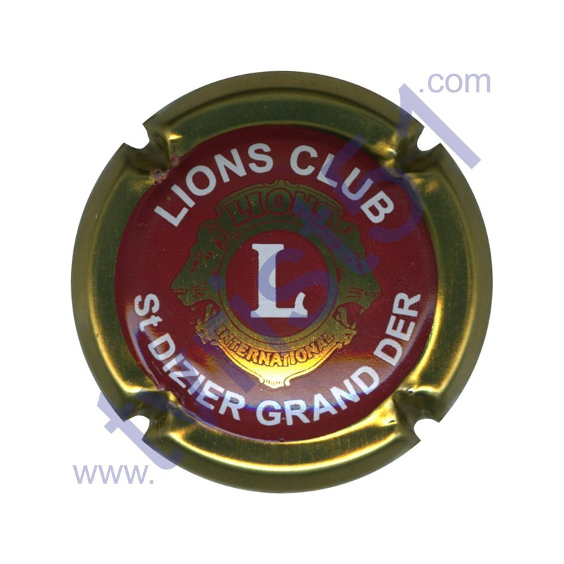 LIONS CLUB : bordeaux contour or