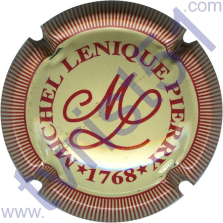 LENIQUE Michel n°02 crème et rouge striée