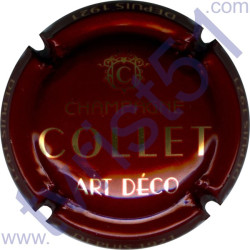 COLLET n°05d Art Déco, bordeaux et or verso bordeaux