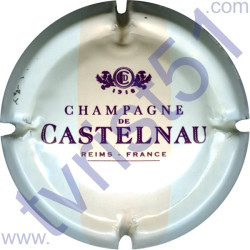 DE CASTELNAU : fond crème pâle barre rose pâle