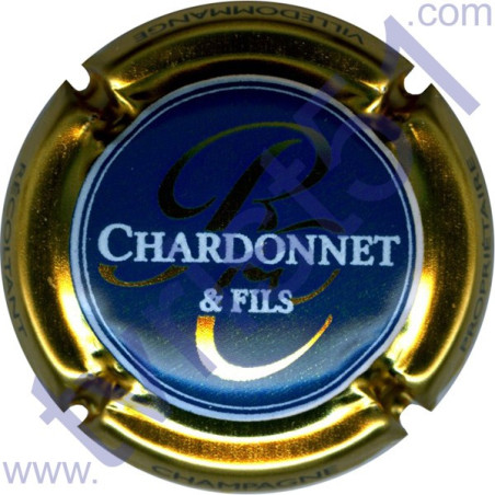 CHARDONNET René ET FILS : fond bleu contour or
