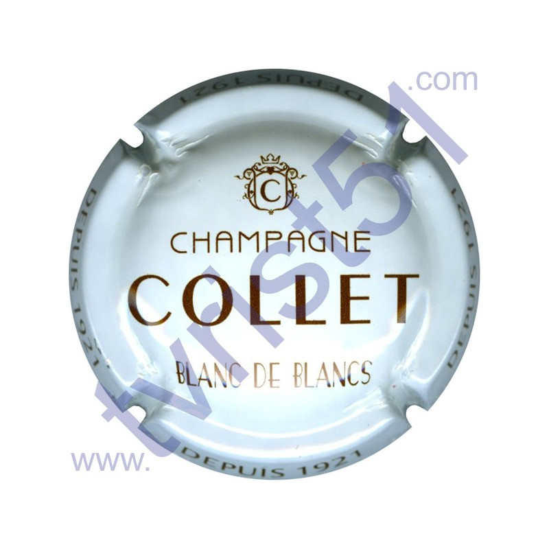 COLLET : blanc et marron Blanc de Blancs inscription contour