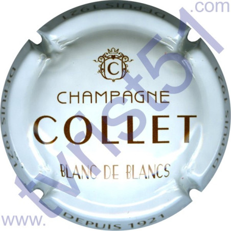 COLLET : blanc et marron Blanc de Blancs inscription contour