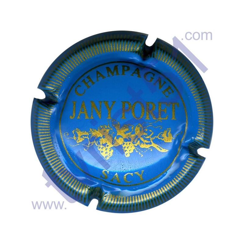 PORET Jany n°12 bleu pâle et or striée
