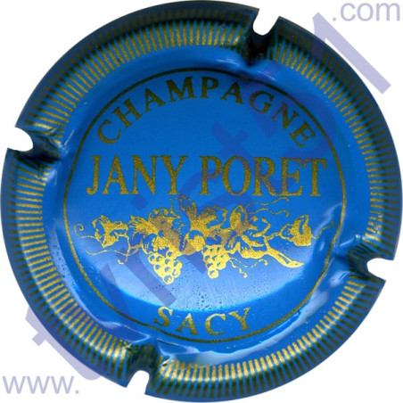 PORET Jany n°12 bleu pâle et or striée