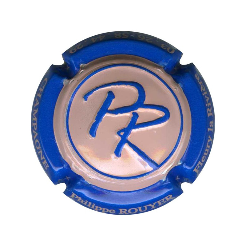 ROUYER PHILIPPE n°144a contour bleu fond rose pâle