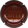 COLLET : Art Déco, bordeaux foncé et or verso métal